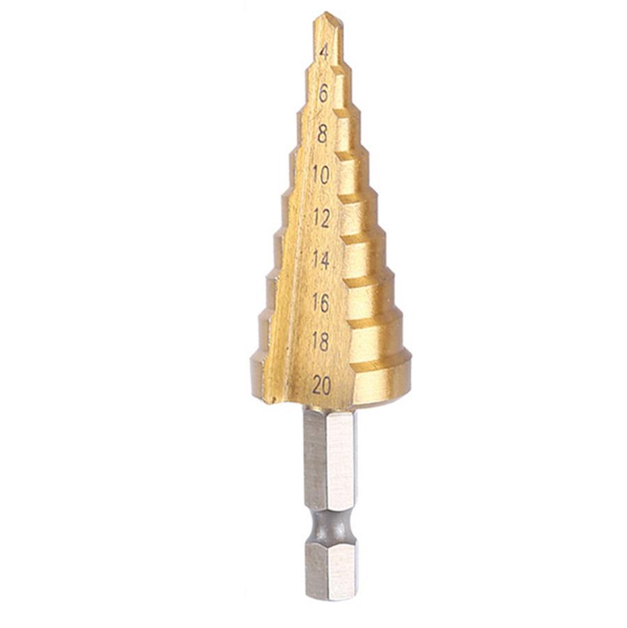 HSS Steel Large Step Cone Drill Titanium Bit Set Hole Cutter 4-20mm Repair Kit