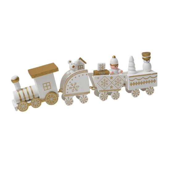 Julepynt Tog Tre Festlig Mini Tog Ornament Julepynt Tog Midtpunkt for Peishylle Spisebord Godt Nyttår Gave