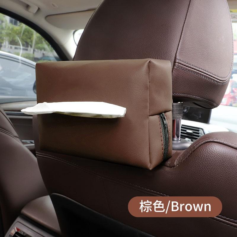 

Car Tissue Box New Style Tissue Boxes Creative Car Armrest Box Seat Back Hanging Fixed Tissue Bag Car Decoration Accessories коричневый