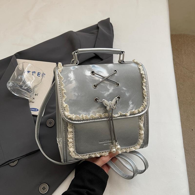 Schoolbag College style retro backpack 1011 spring new fashionable handbag commuter messenger bag large capacity small square bag