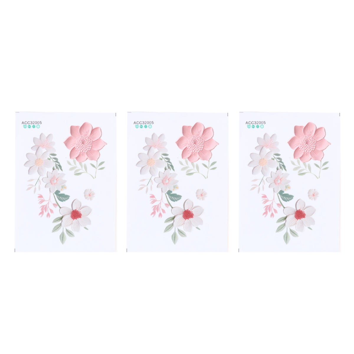 

3 шт. ПВХ наклейка на стіну з вимикачем, красиві квіти, фрески, знімні наклейки, водонепроникна наклейка для спальні, ванної кімнати, вітальні, наклейки для прикраси дому one size