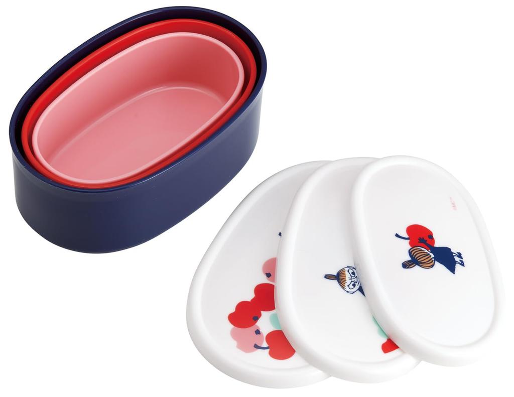 Skater Lunch Sealable Storage Made In Japan Medium Small Set of Little Apple SRS3SAG Boxes, Containers, (Large 400ml, 280ml, 180ml), 3, Ag+