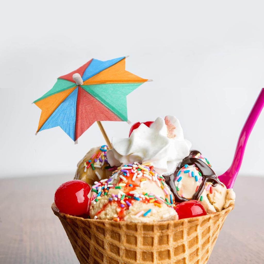 BLUE TOP Cocktail Umbrella Parasol Picks 4 Inch Pack 50pcs,Drink Umbrella Toothpicks for Drink&Food, Decorative toothpicks for Children's Day