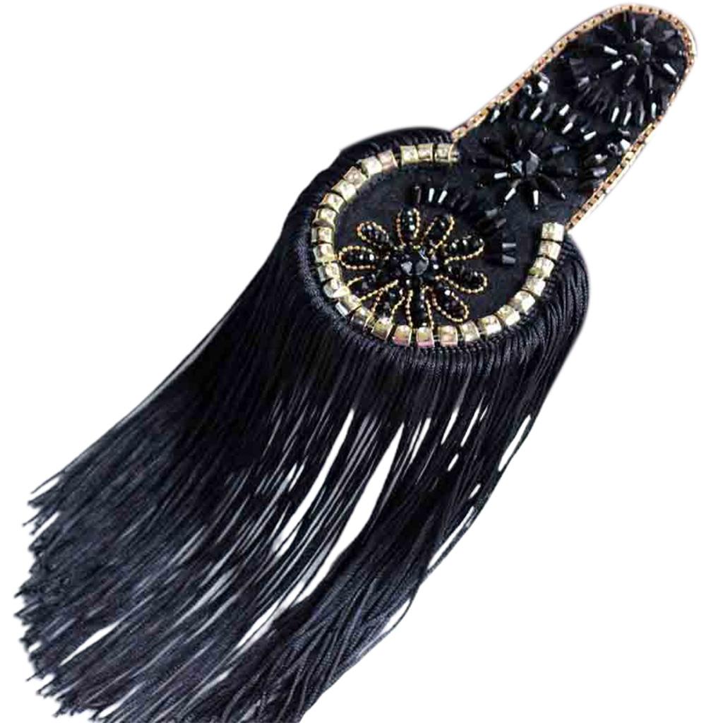 Buy Rhinestone Shoulder Jewelry Stage Costume Epaulet Shoulder Black