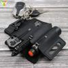 Multifunctional Outdoor Waist Bag with Flashlight & Knife Sheaths, Tool Clip, Leather Wilderness Storage Case.