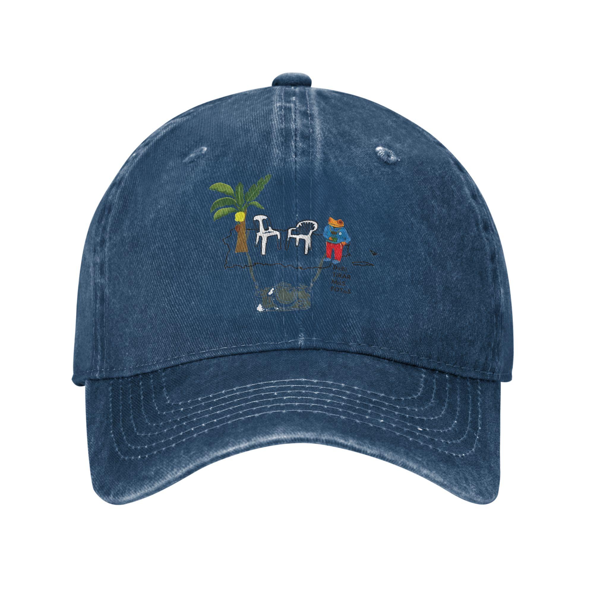 

Spring Debi Tirar Mas Fotos Baseball Cap Sun Bads Bunnys Sunscreen Print Washed Hip Hop Hats Unisex-Teens y2k Baseball Caps One Size темно-синього кольору