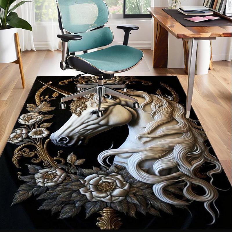 Magical Unicorn Garden Office Rug Chair Mat, Entryway Carpet, Suitable for Front Door, Bedroom, Living Room, Desk, Holiday Gift