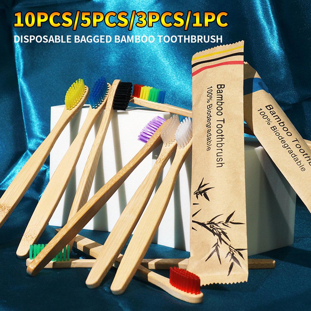 

10, 5, 3, 1- High end disposable bagged bamboo toothbrush - Degradable
