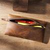 Fromthenon Crazy Horse Leather Retro Zipper Pen Case Portable Storage Bag Large Capacity Pencil Case Customizable Business Gifts