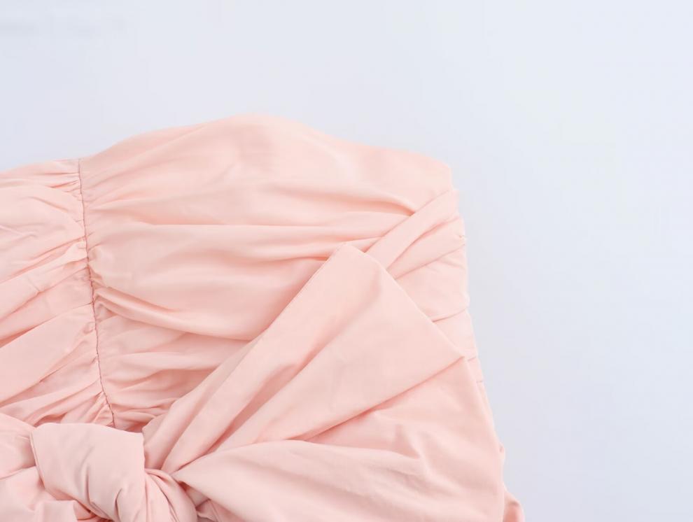 Summer Women's Street Fashion Bandeau Top with Bow Decoration