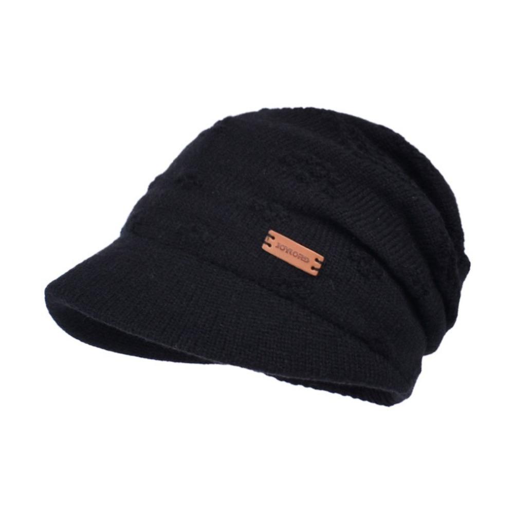 Casual Style Fleece Lined Bonnet Warm Thickened Winter Beanies Short Brim Beanie  Christmas Gifts