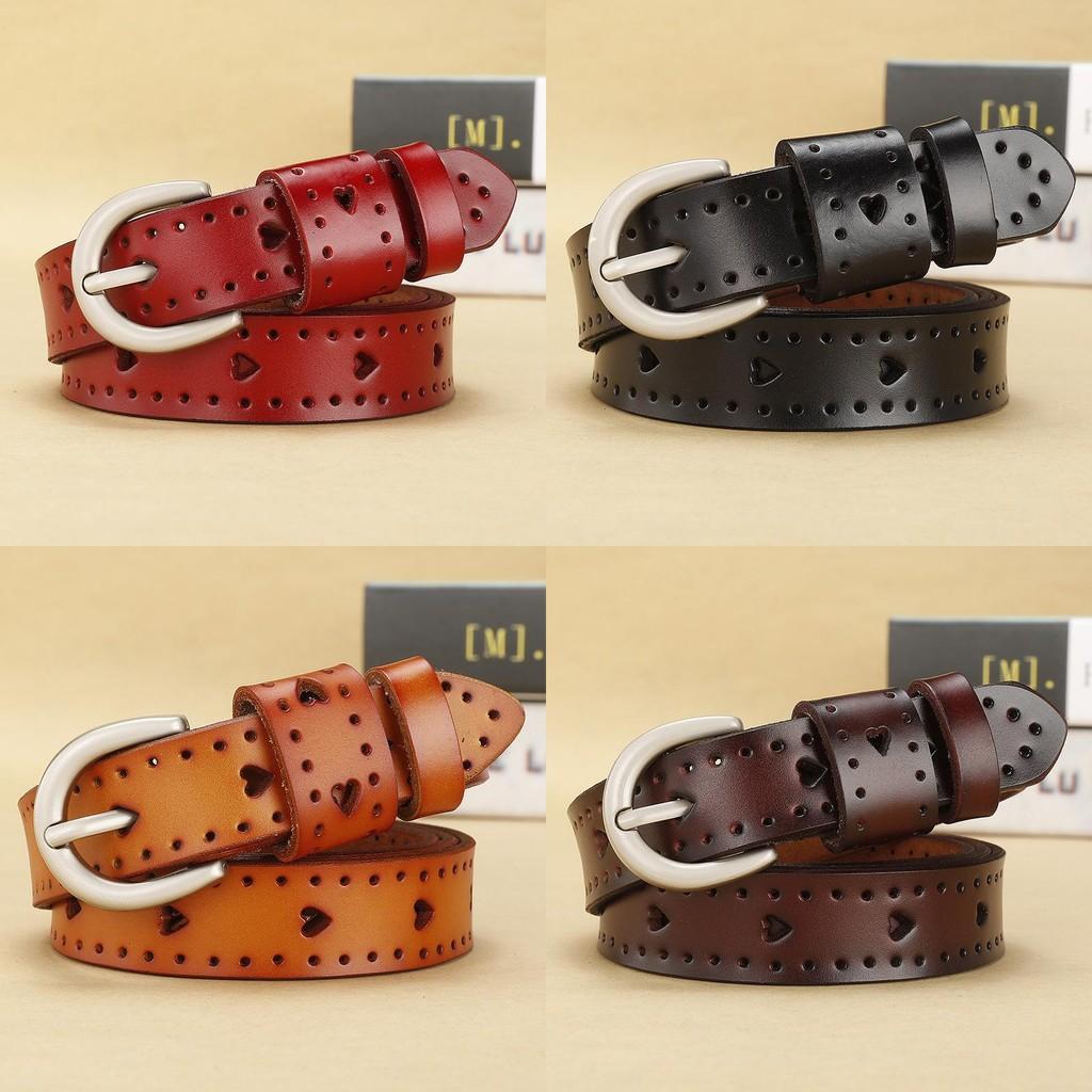 Pure Heart Shape Color Girl Leather Belt Vintage Durable Alloy Buckle Decoration