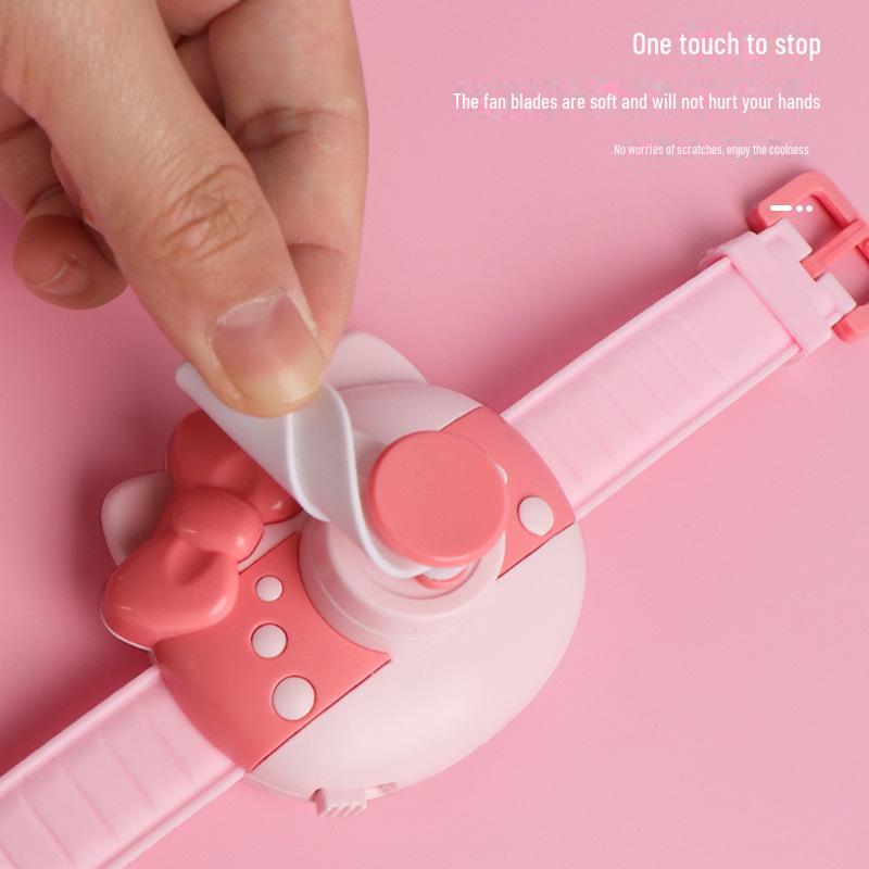 Douyin KT Cat Mini Cartoon USB Rechargeable Fan for Kids