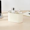European Oval Leather Pen & Makeup Brush Holder