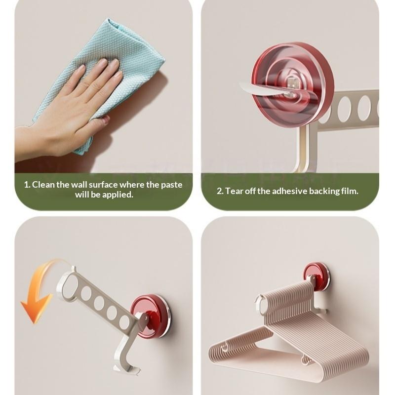 1Pcs Portable 5-Hole Laundry Rack Colorful Suction Cup Hangers For Travel Hotel And Home Drying Accessories