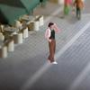 1/64 Wide Leg Pants Girl Model Female Figure Stimulated Collectible Mini Short Hair Tiny