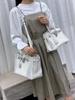 Retro Crocodile Crossbody Handbag with Diamond Buckle for Women