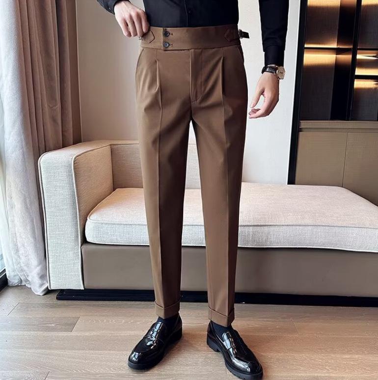 "Pánské kalhoty k obleku s vysokým pasem Neapol": Všestranný, Módní Business Casual, Britský styl, Pěkný střih"