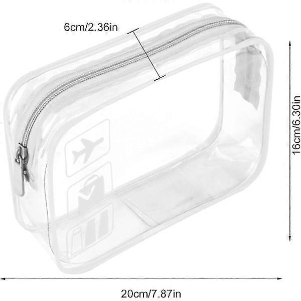 Transparent Toiletry Bag for Travel - Quart Size Approved for Liquids in Carry-On Luggage at the Airport Transparent Toiletry Bag (White)