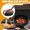 new Cast Iron Skillet Non Coated Camping Cooker Soup Pot Outdoor Cooking Pan Stew Stock Pots Kitchen Dining Bar Household Iron