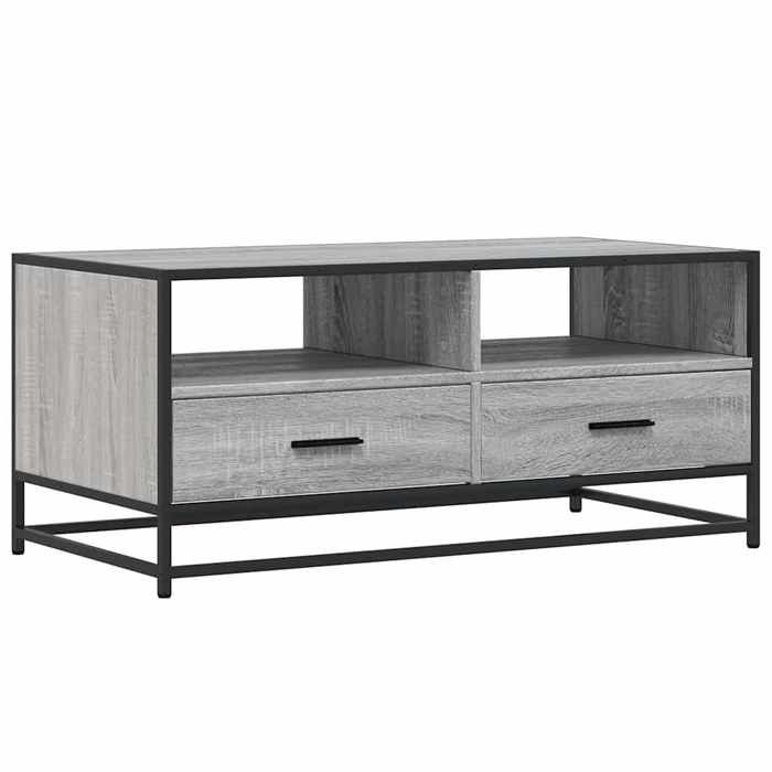 VidaXL Table basse sonoma gris 100x50x45 cm bois d'ingénierie et métal 848787