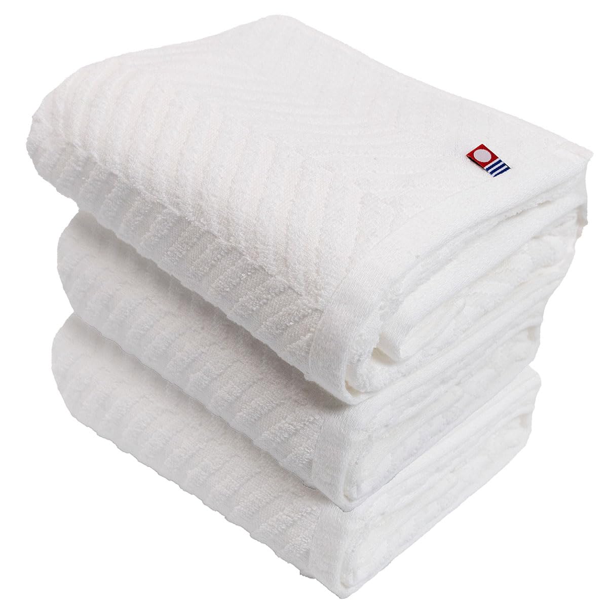 

Полотенце Имабари Банное полотенце Хлопок Набор из 3 штук Ребристое плетение Белое Банное полотенце Имабари Тонкое Быстросохнущее Мгновенное впитывание воды Сделано в Японии Полотенце Имабари