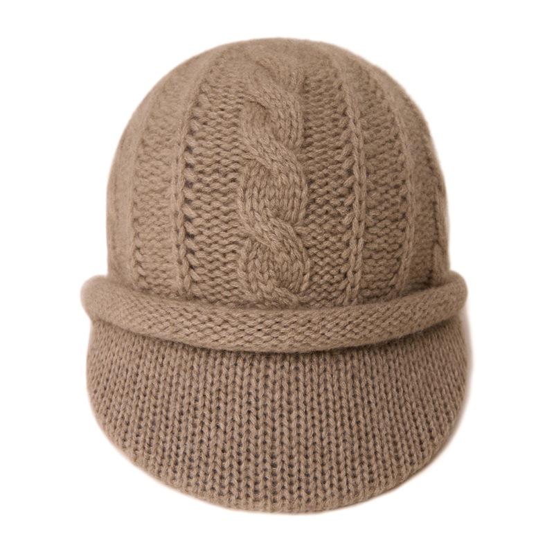 European and American 100% Pure Cashmere Knit Slouchy Hat - Warm & Versatile for Autumn and Winter