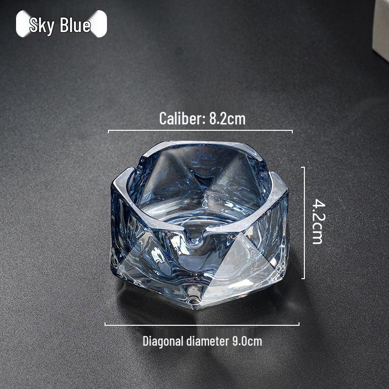 Compact Glass Ashtray for Hotel Rooms, Bedrooms, and Bathrooms
