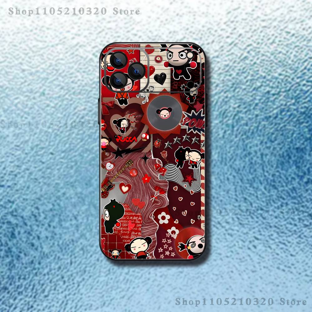 

Cute P-Pucca G-Garu Phone Case For iPhone 17,16,15,14,13,12,11,Pro,Max,Plus,E,SE4,Air,Mini Black Soft Funda iPhone15plus