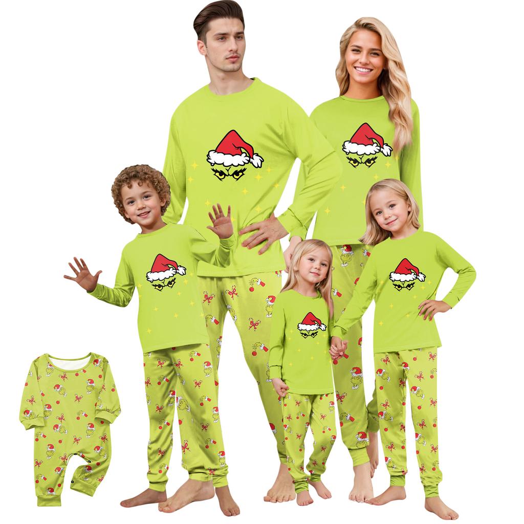 Pijamale Drăguțe Set Familie, Haine de Casă, Set Familie Top cu Mânecă Lungă și Pantaloni