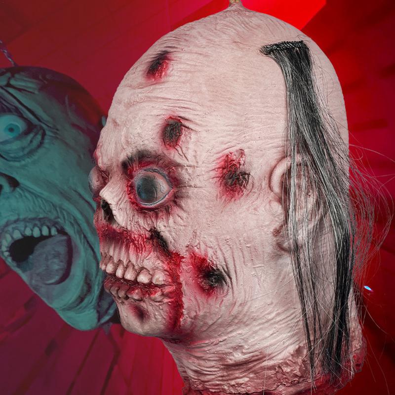 Severed Face Halloween Prop Bloody Face Latex Decoration Scary Realistic Party Props Festive Odorless Cut Face Corpse Face Prop