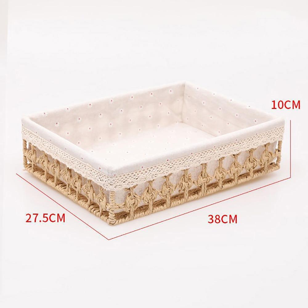 Creative Multicolor Storage Basket Multi-porpose Flower Pattern Storage Tray Weaving Multi-size Storage Box Home Decoration