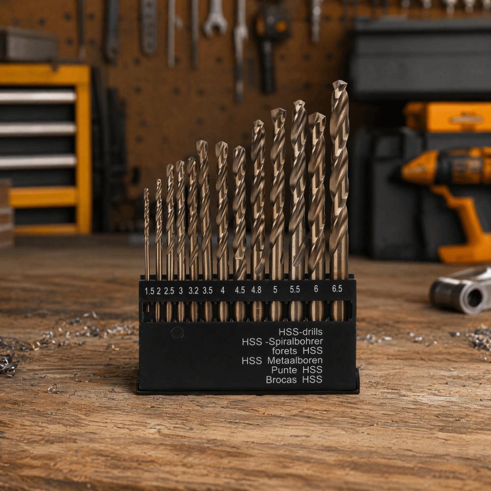13pcs Straight Shank Twist Drill Bit Set High Speed Steel HSS Drilling Tool For Stainless Steel