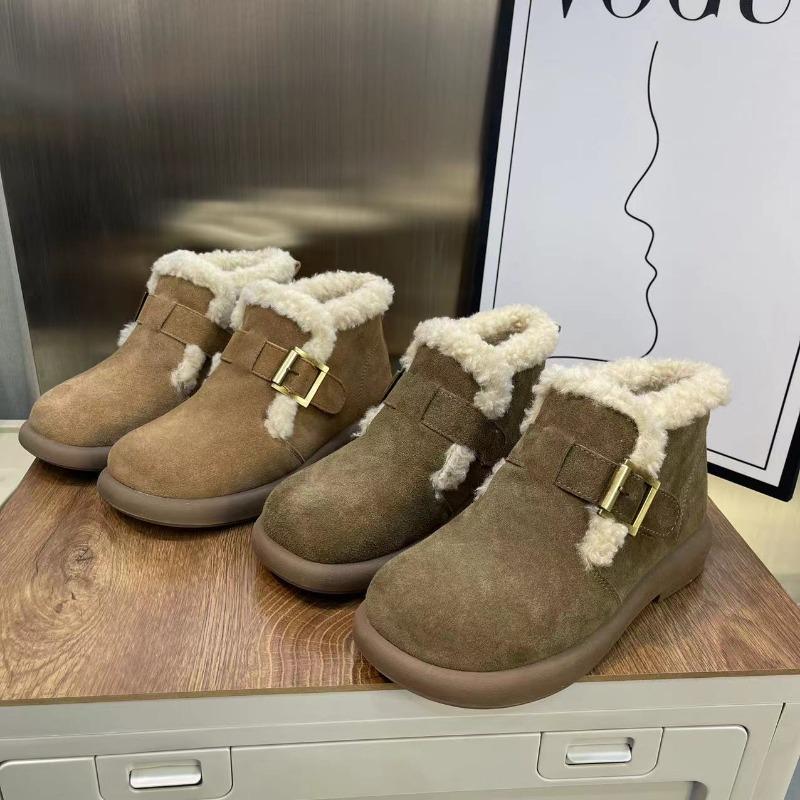 Retro Versatile Fleece Warm Cotton Boots Fashion Casual Snow Boots Women's Winter Short Cotton Shoes