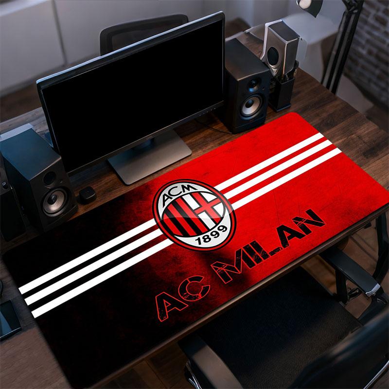 AC Milan Logo Mouse Pad, Large Gaming Desk Mat, Non-slip XXL Mousepad for Laptop & Tablet, Mini PC Playmat with Stitched Edges