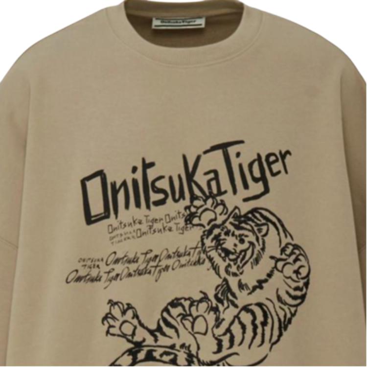 ONITSUKA TIGER Letter Long Sleeve Crewneck Sweatshirt Unisex Sweatshirt 2183B599_250