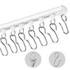 Ceiling Curtain Track Set, 9.9 FT/3 Meter, Self Adhesive, No Drill Ceiling Track System for Curtains