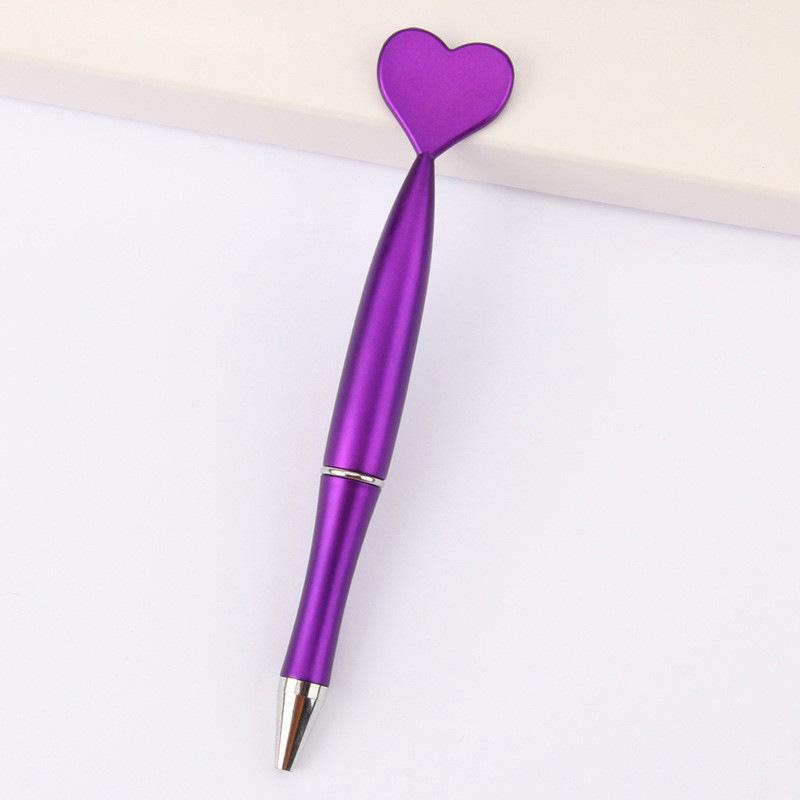 Heart-shaped Plastic Ballpoint Pen - Student Stationery Gift with Customizable Logo