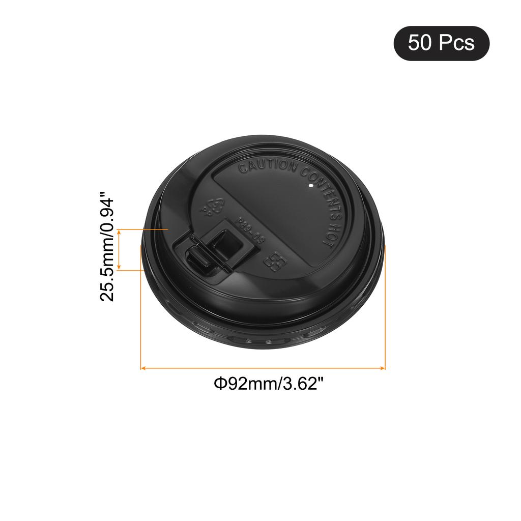 50 Stück Einweg-Kaffeebecherdeckel 88mm/89mm/92mm Plastikdeckel für 10/12/16OZ Kaffeebecher für kalte und heiße Getränke Milchtee