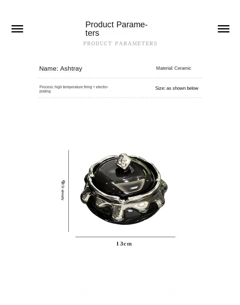 BRLight Luxury Ashtray Living Room with Lid Anti Fly Ash Ceramic Cigar Ashtray Decoration Chinese Home Decoration Art Friend GiftEY