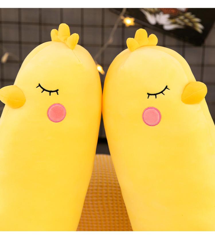 Yellow Chicken Plush Toy - Removable and Washable Hugging Pillow Doll for Kids, Leg-Clamping Stuffed Animal.