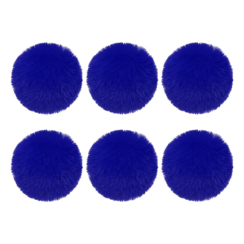 Faux Fur Pom Poms for Hats 6Pcs Fluffy Soft Fur Poms Balls with Elastic Loop for Keychain Knitting Hats DIY Gloves Bag Christmas