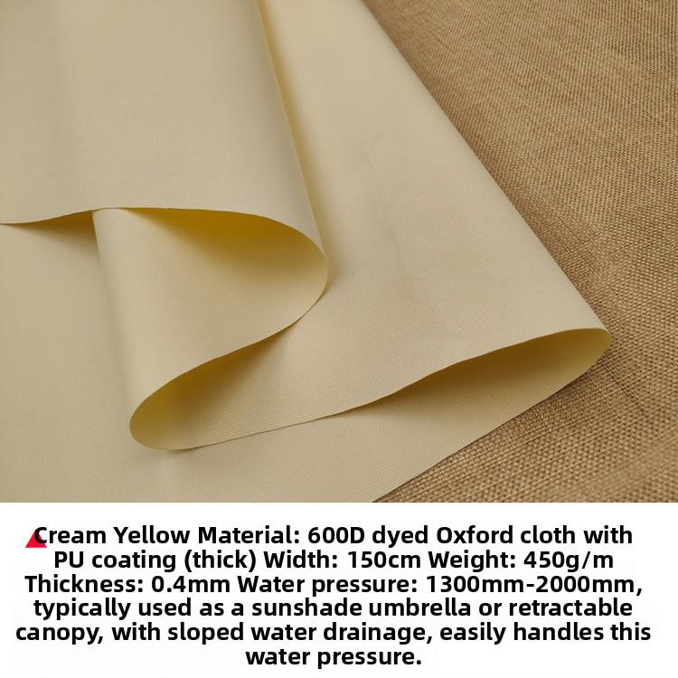 Thickened Waterproof Plain Weave Sunshade Retractable Striped Rain Canopy Fabric Outdoor Sun Blocking Rainproof Material 600D...