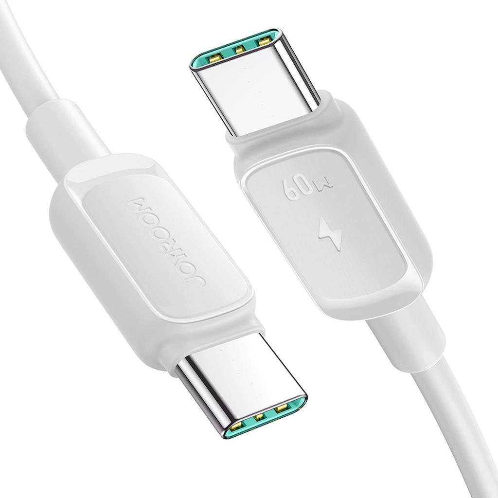 Kabel przewód do ładowania transmisji danych USB-C 60W 1.2m - biały