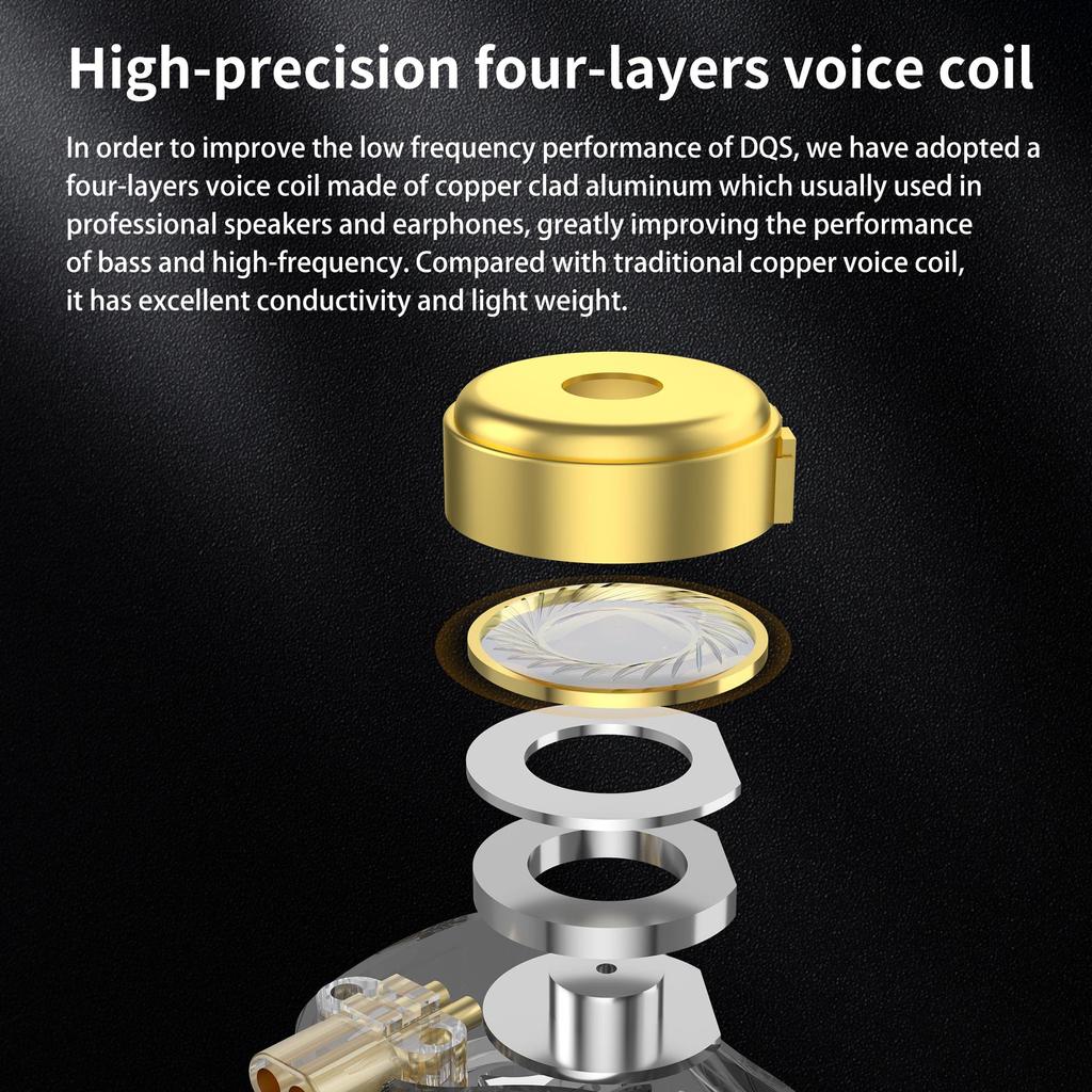 KZ DQS Wired Canal Type Wired Gaming Noise HIFI Sound Original Sound For Compatible with Many Models [Professional Tuning] Earphones, Over-Ear Bass,