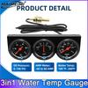 Triple Gauge Kit 2-inch 52mm Water Temperature Gauge 280 ℉ 3-in-1 AMP Meter Oil Pressure Meter 100psi Universal for 12V Cars