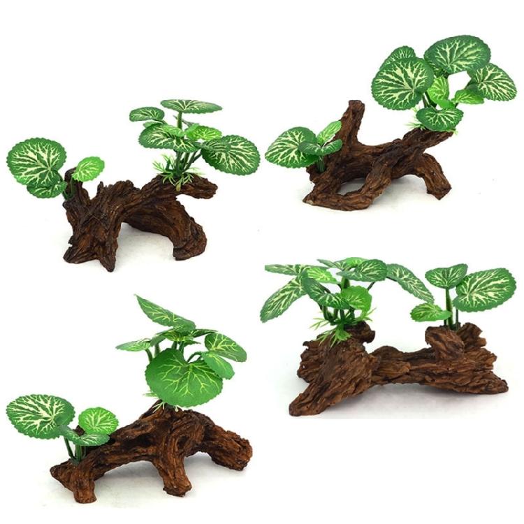 Life Like Tree Trunk Aquariums Decors Resin Water Grass Fishtanks Landscape Centerpiece with Simulation Texture and Color