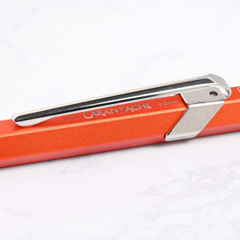 CARAN Mechanical Pencil 849 Colour Matte X Orange Metal Tin Imported D'ACHE MF0844-776 0.5mm (Genuine Product)