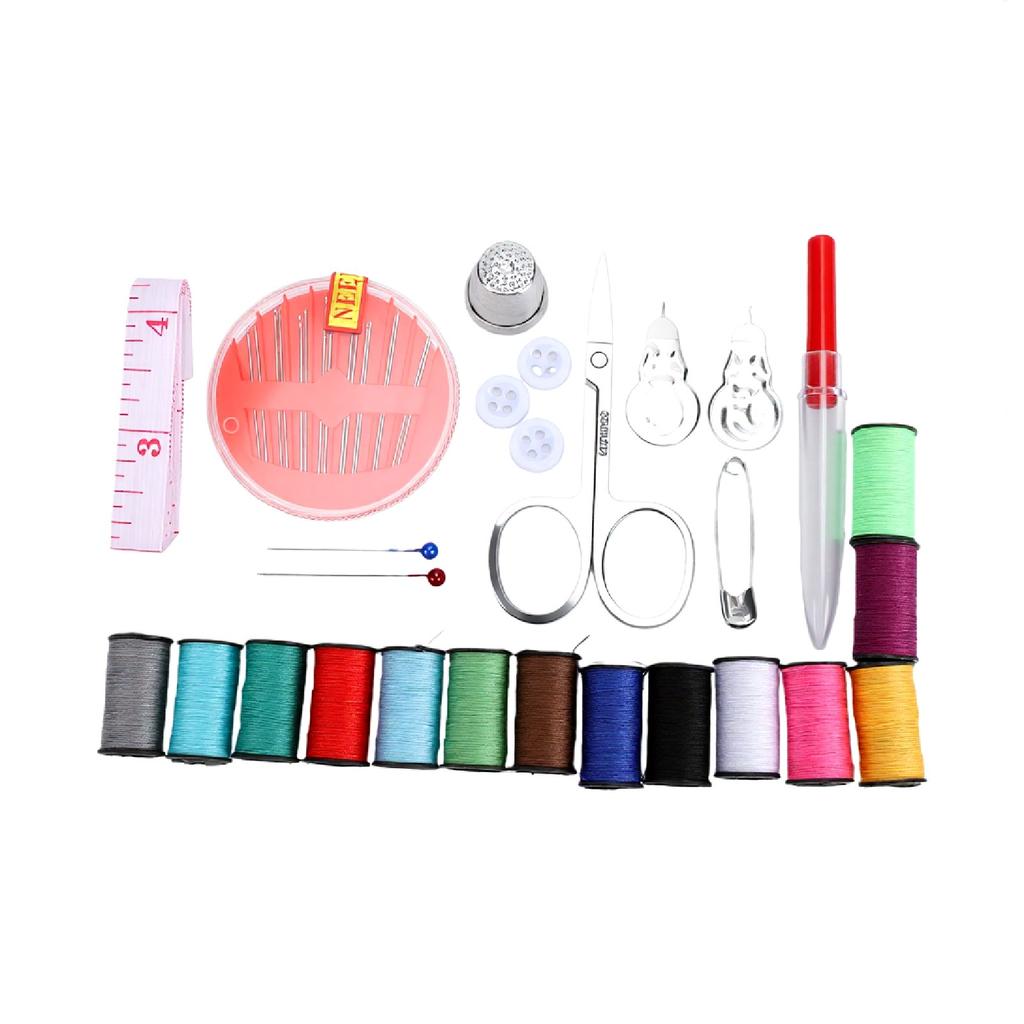 Sewing Kit Needle and Thread Kit with Scissor Threads Needles Buttons Tape Measure Thimble for Home Travel Emergencies
