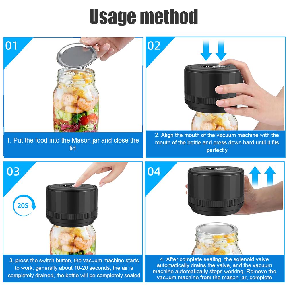 Electric jar vacuum sealing kit jar vacuum sealer Black manual version